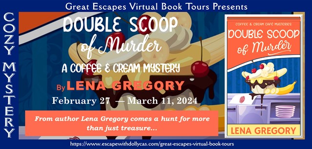 Virtual Book Tour & Book Review: Double Scoop of Murder (Coffee & Cream Café Mysteries) by Lena&nbsp;Gregory