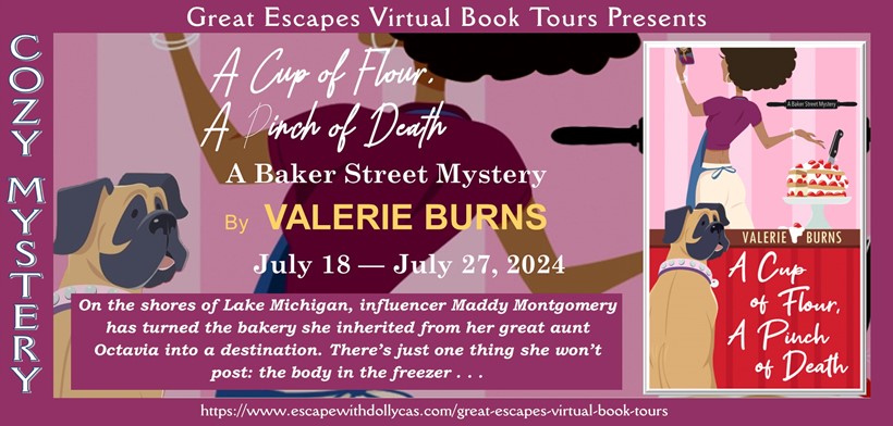 Virtual Book Tour & Book Review & #Giveaway: A Cup of Flour, A Pinch of Death (A Baker Street Mystery) by Valerie Burns