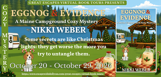 🌲Virtual Book Tour & Book Review & #Giveaway: Eggnog & Evidence: A Maine Campground Cozy Mystery by Nikki Weber